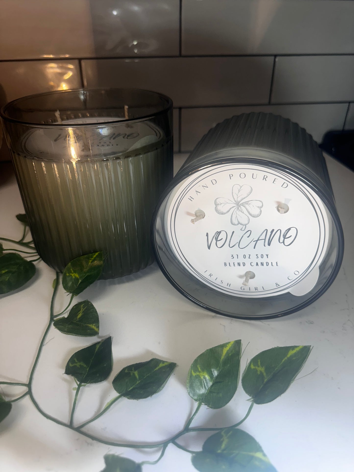 Large volcano scented 3 wick candle