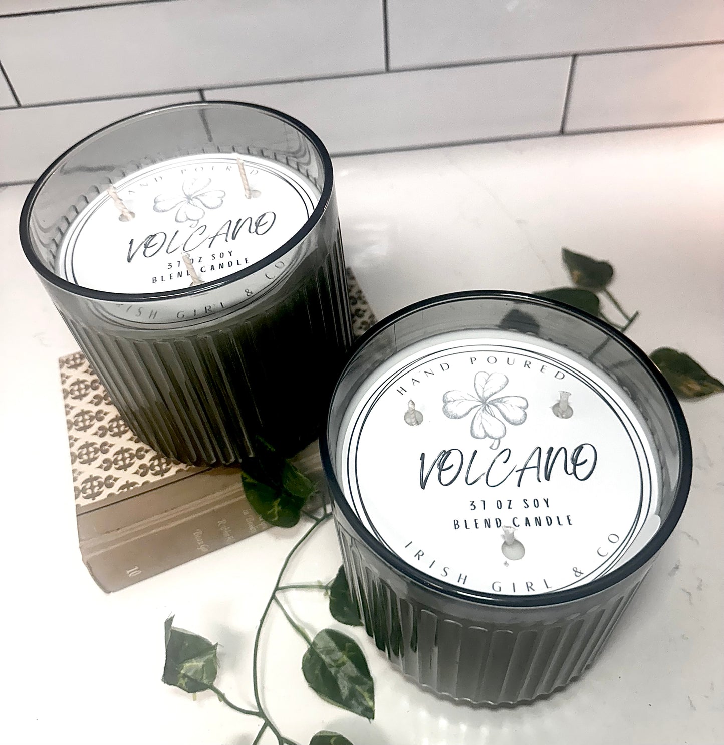 Large volcano scented 3 wick candle