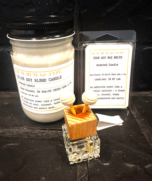 BUM BUM 62 TYPE Soy Blend Candle/Wax Melts & Diffuser